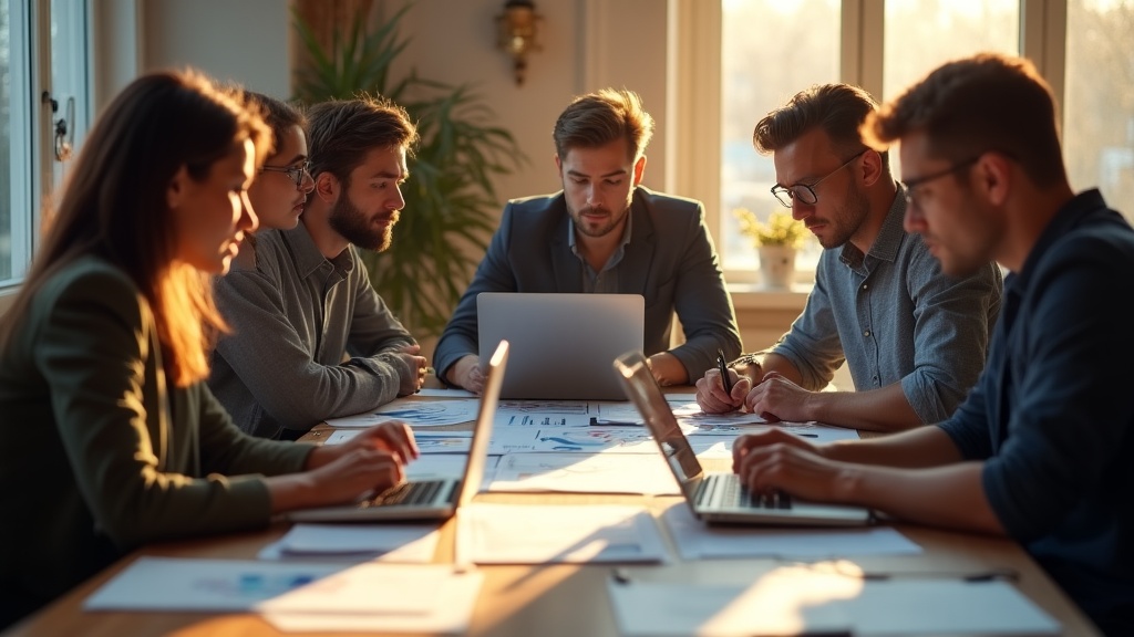 A professional team analyzing competitors' lead nurturing strategies