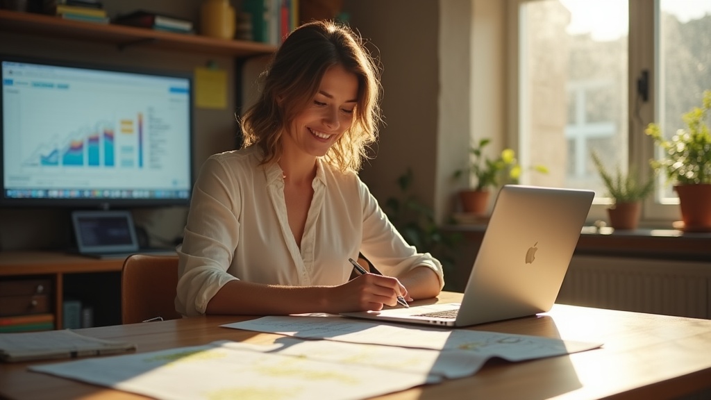 Copywriter highlighting customer reviews at desk — voice of customer advertising