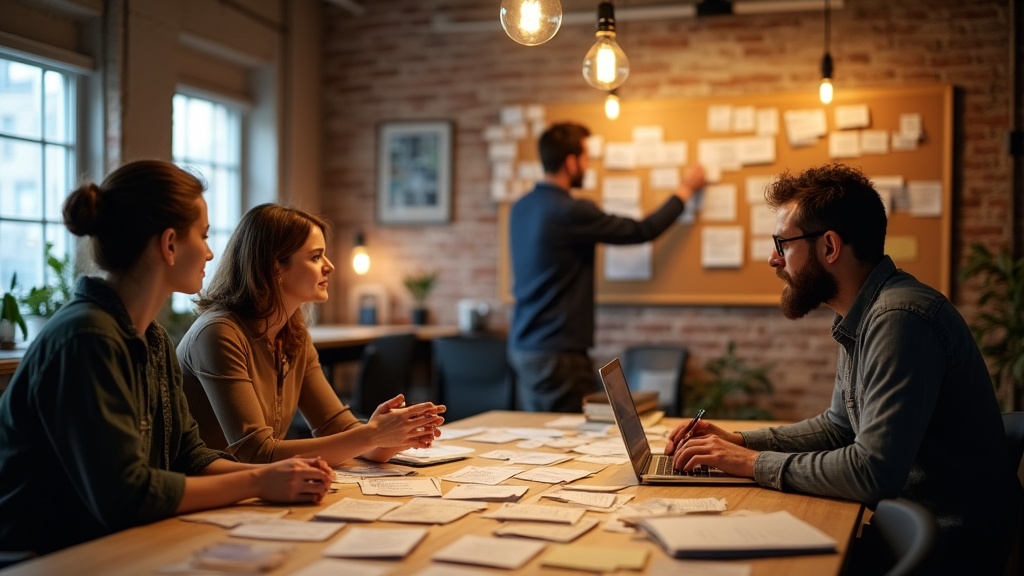 Creative team crafting ad copy from customer quotes — voice of customer advertising