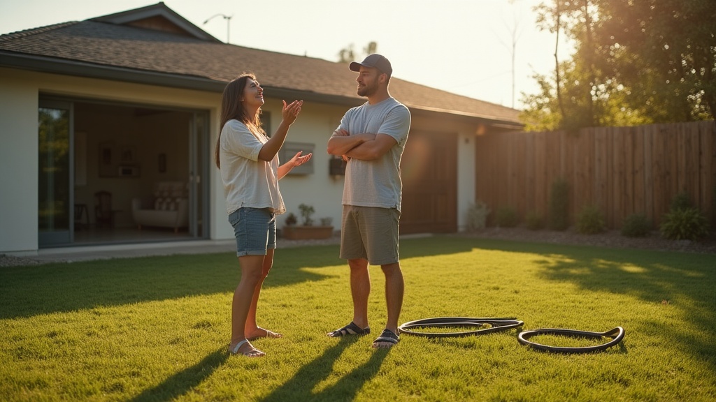 Homeowners envisioning pool in their backyard — pool builders lead generation